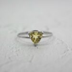 Lemon Topaz Trillion Solitaire Sterling Silver Ring - Image 3