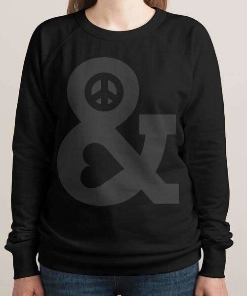 PEACE AND LOVE WOMEN SWEAT SHIRT