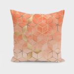 Soft Peach Gradient Cubes Cushion/Pillow - Image 2