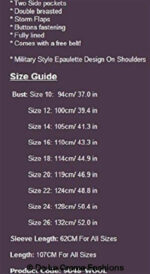 Spring/Summer Military Double Breasted Trench Coat (9049-SP) - Image 39