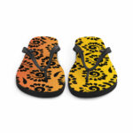 Orange Red Black Patterned Flip-Flops - Image 3