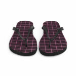 Black and Pink Check Chequered Flip-Flops - Image 4