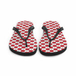 Red Chequered Pattern Flip-Flops - Image 4