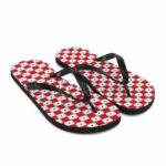 Red Chequered Pattern Flip-Flops - Image 7
