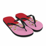 Pink and Red Bee Flip-Flops Adult and Child Flip Flop - Image 6