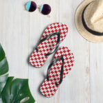 Red Chequered Pattern Flip-Flops - Image 2