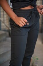 DT UPTOWN Lightweight Joggers in Black - Image 2